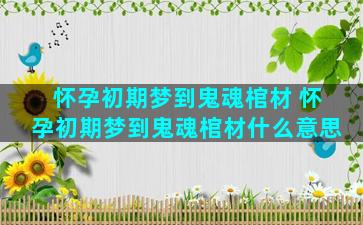 怀孕初期梦到鬼魂棺材 怀孕初期梦到鬼魂棺材什么意思